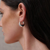 Linda Hoop Sterling Silver Plated Earrings