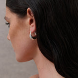 Linda Hoop Sterling Silver Plated Earrings