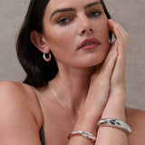Linda Hoop Sterling Silver Plated Earrings
