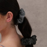 Rhinestone Statement Scrunchie in Black