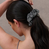Rhinestone Statement Scrunchie in Silver