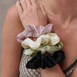 Lustre & Sage Silk Scrunchie in Cream