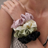 Lustre & Sage Silk Scrunchie in Sage