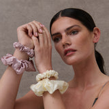 Lustre & Sage Silk Scrunchie in Cream