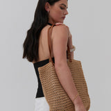 [Euro Summer] Cotton Crochet Summer Tote Bag in Tan