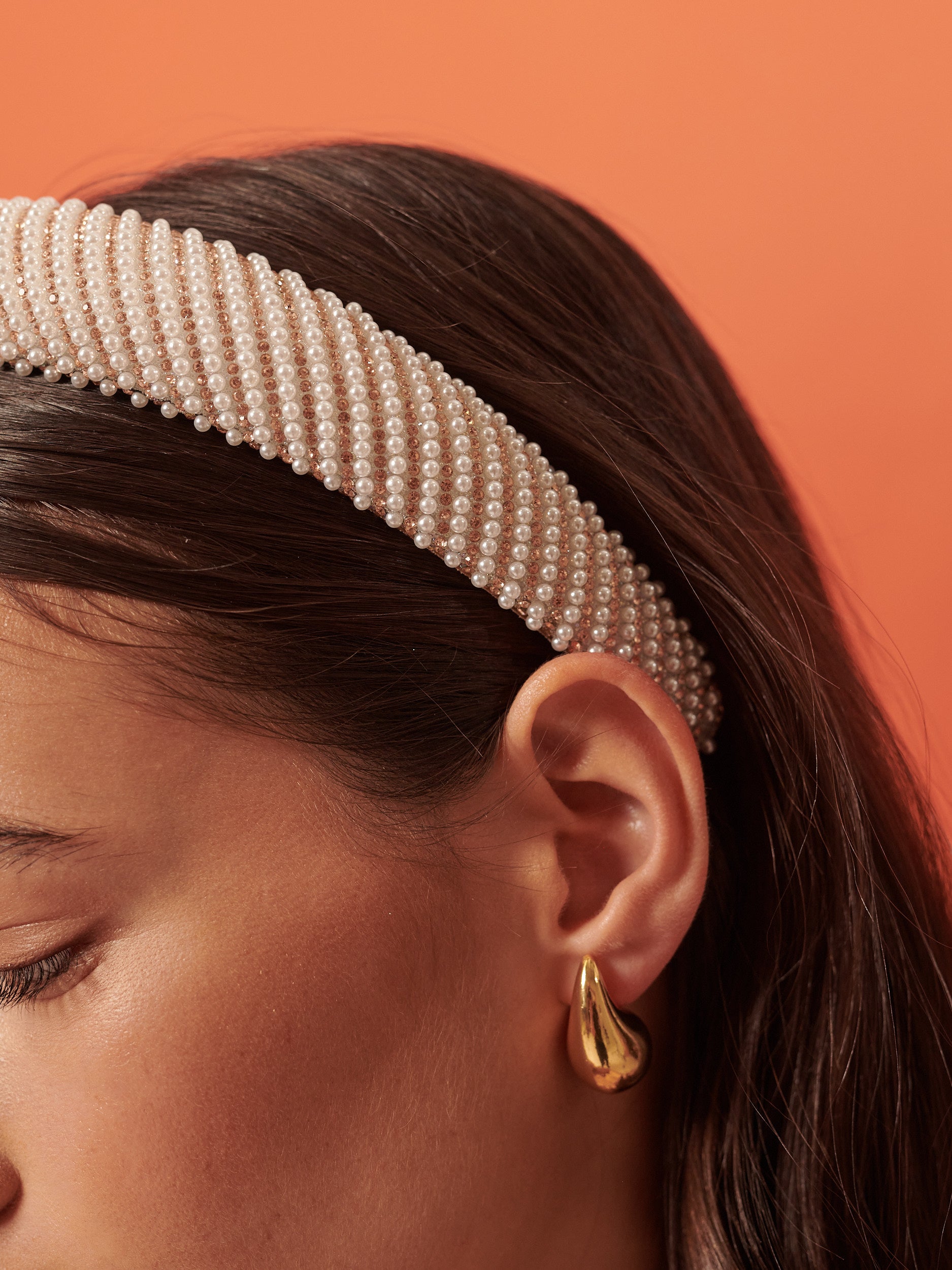 Oblique Pearl Statement Headband