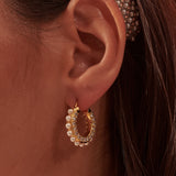 Pearl Stud 18K Gold Plated Earrings