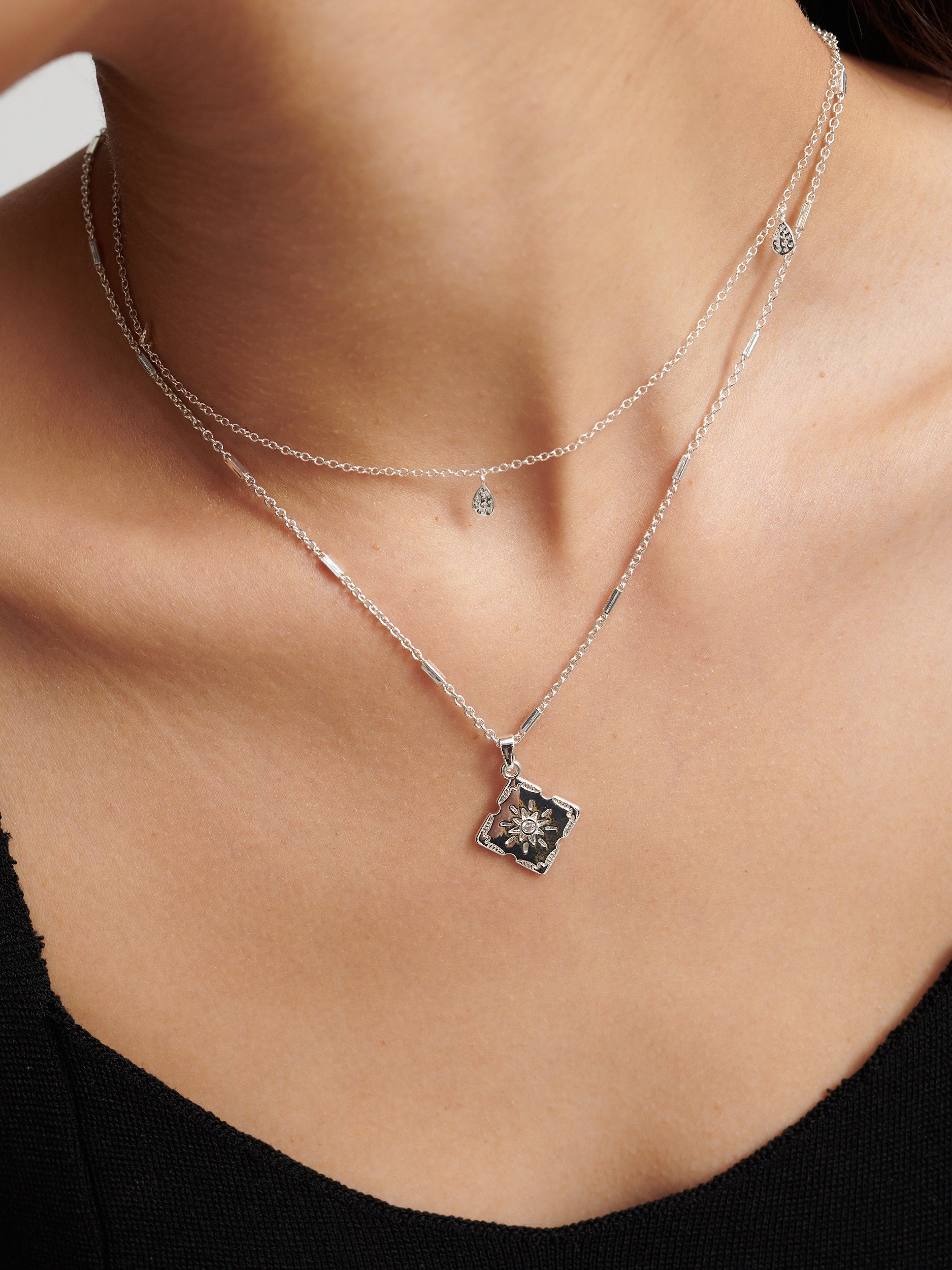 Lori Silver Plated Charm Necklace