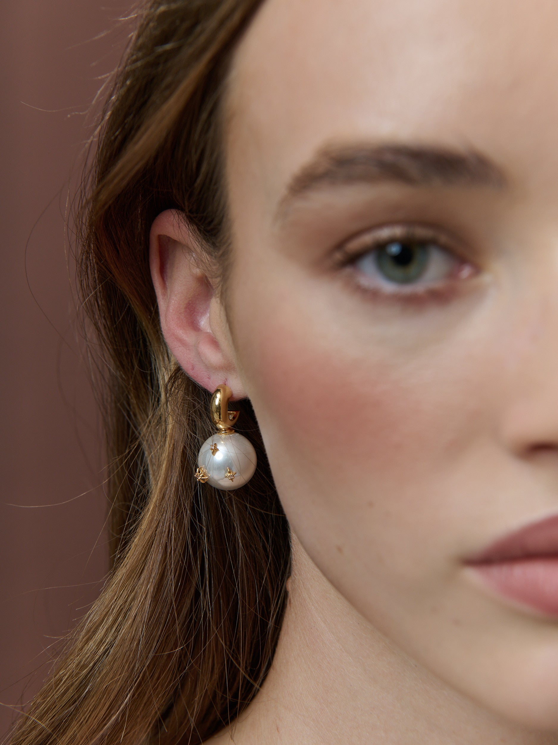 Layla Pearl Ball 18K Gold Plated Earrings