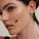 Airin Stone 18K Gold Plated Earrings in Green