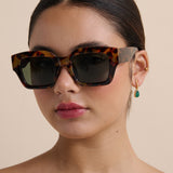 Jollie Angular Sunglasses in Tort