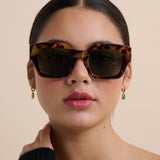 Jollie Angular Sunglasses in Tort