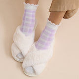 Skylar Fluffy Slippers in White (2SM & 2ML/pack)