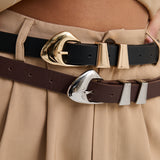 Pebble Dome Buckle Belt in Black