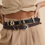 Pebble Dome Buckle Belt in Black