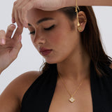 Dainty Clover Embellished 18K Gold Plated Bracelet