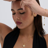 Dainty Clover Embellished 18K Gold Plated Bracelet