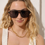 Eyelet Aviator Sunglasses in Black