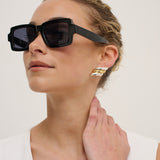 Angel Duotone Plated Statement Earrings