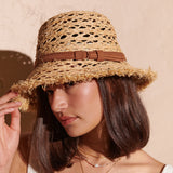 Derby Frayed Summer Straw Hat