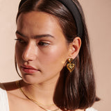 Satin Plain Padded Headband in Black / Brown