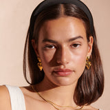 Satin Plain Padded Headband in Black / Brown
