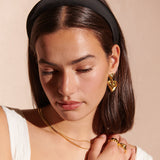 Satin Plain Padded Headband in Black / Brown