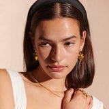 Satin Plain Padded Headband in Black / Brown