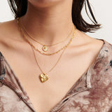 Heart Stone 18K Gold Plated Necklace