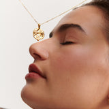Ocean Coin Charm 18K Gold Plated Necklace
