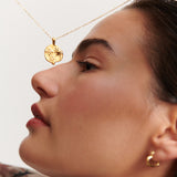 Ocean Coin Charm 18K Gold Plated Necklace