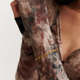 Figaro Chain 18K Gold Plated Bracelet