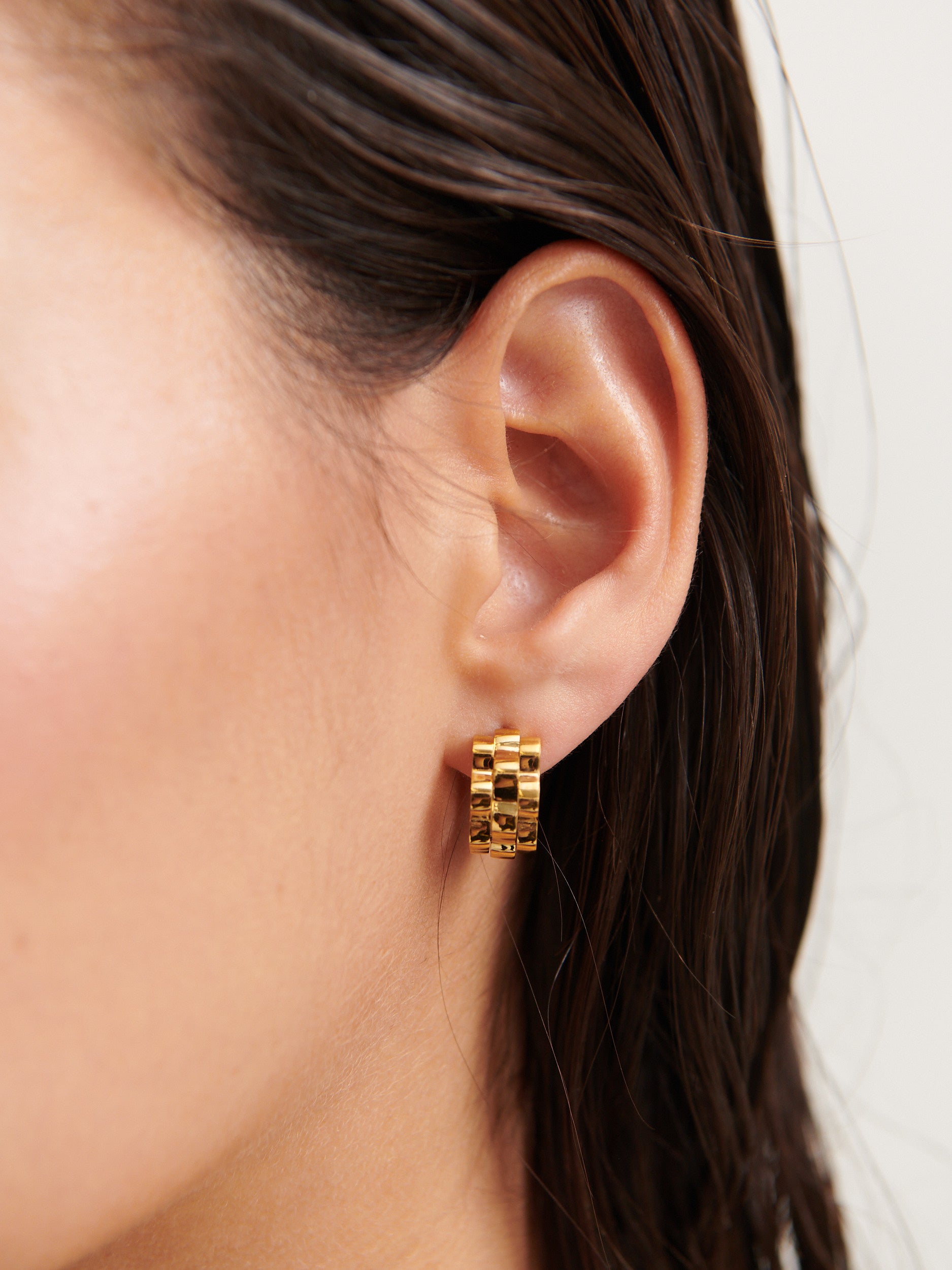 Ripple Gold Plated Earrings
