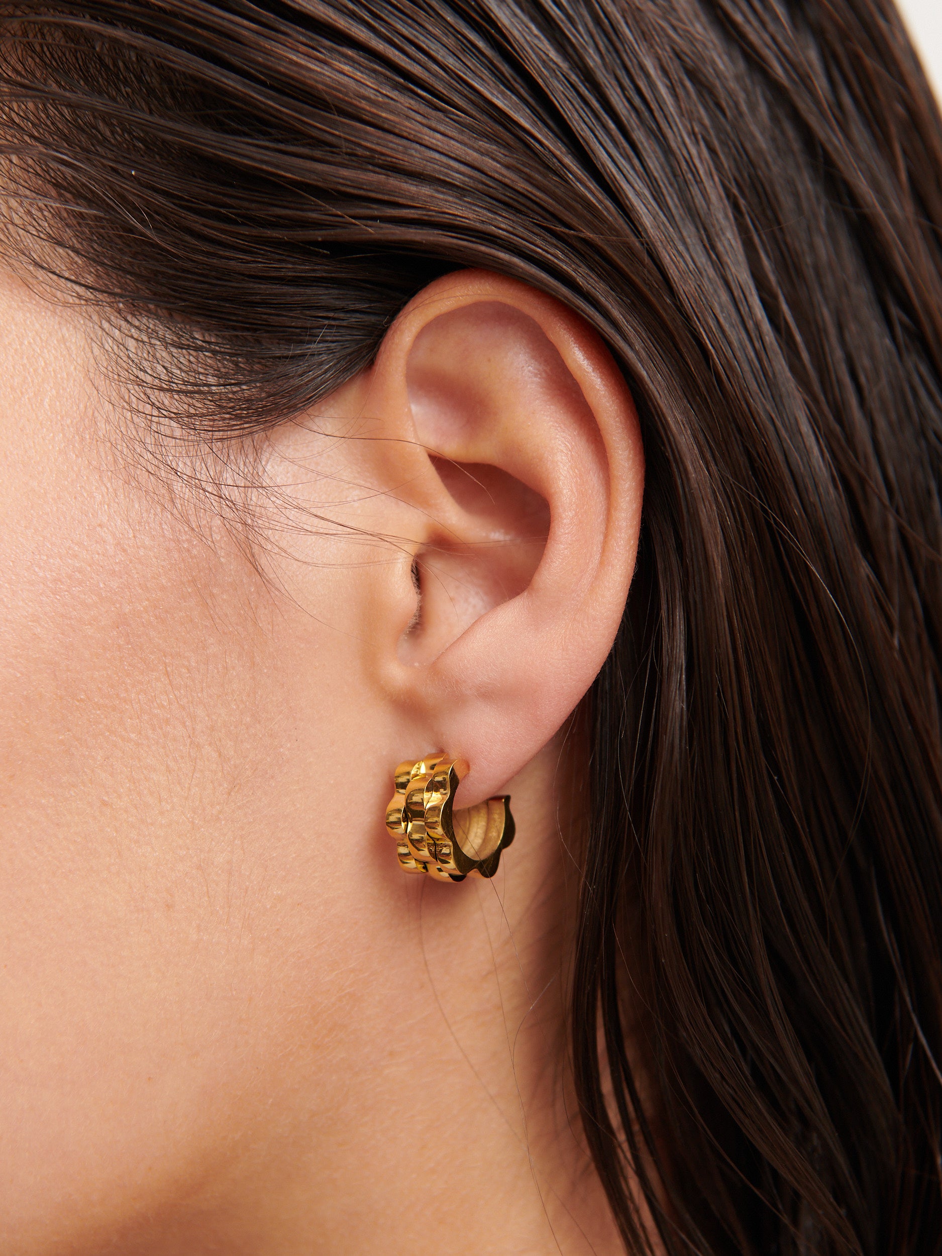 Ripple Gold Plated Earrings