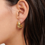 Embellished Braid 18K Gold Plated Earrings