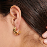 Embellished Braid 18K Gold Plated Earrings