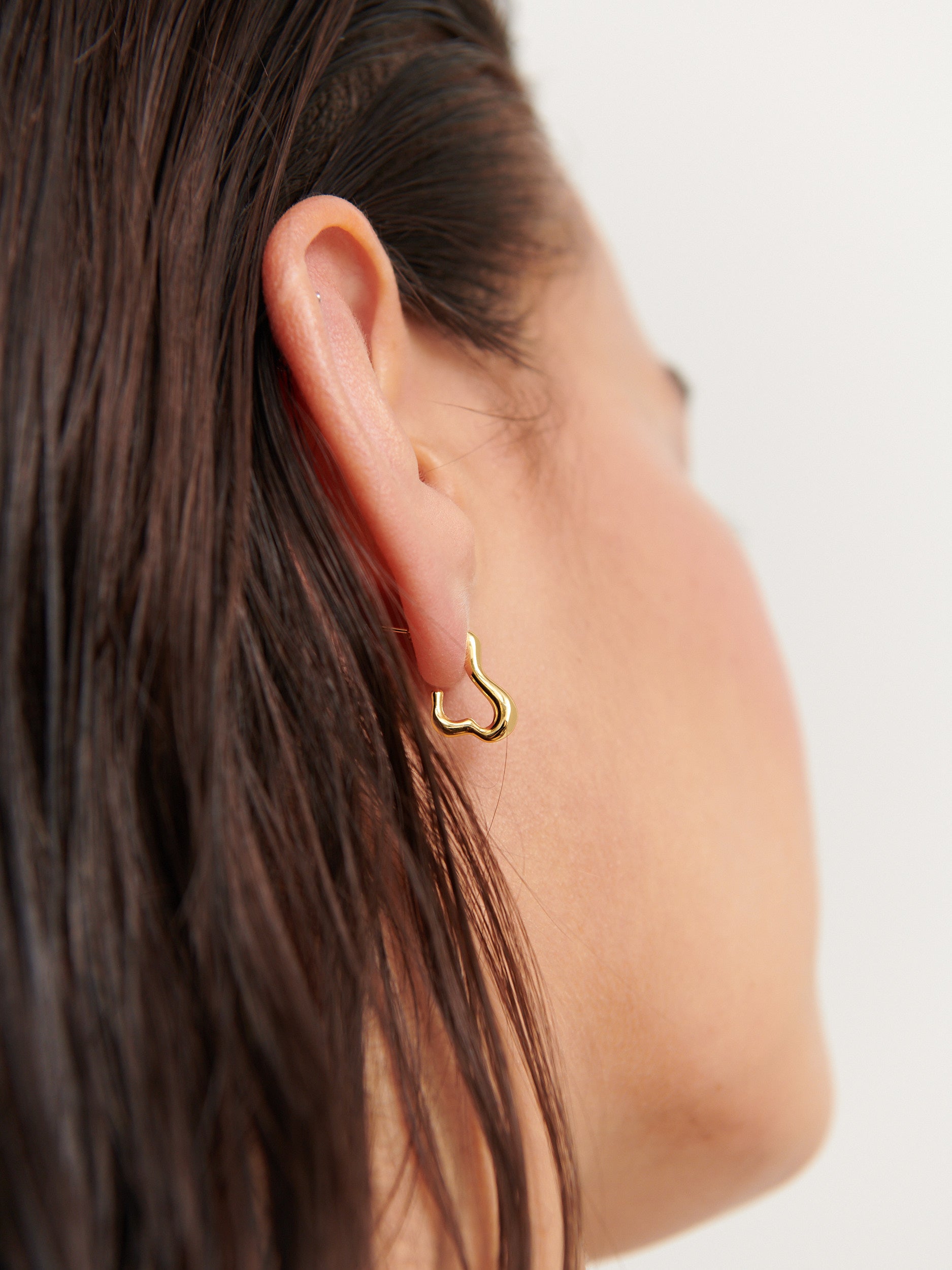 Geo Loop Gold Plated Earrings