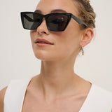 Giana Square Cat Eye Sunglasses in Black