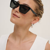 Giana Square Cat Eye Sunglasses in Black