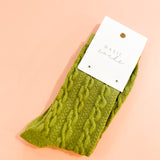Winter Cable Woolen Crew Socks