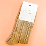 Winter Cable Woolen Crew Socks