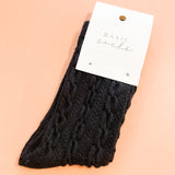 Winter Cable Woolen Crew Socks