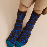 Jacquard Flower Winter Crew Socks