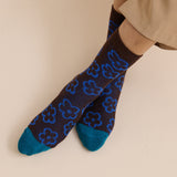 Jacquard Flower Winter Crew Socks