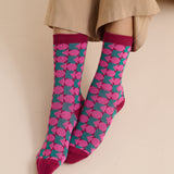 Geometric Winter Crew Socks