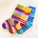 Multi Stripe Crew Socks
