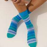 Multi Stripe Crew Socks