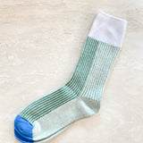 Colour Block Rib Crew Socks (3col)