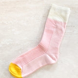 Colour Block Rib Crew Socks (3col)