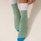 Colour Block Rib Crew Socks (3col)